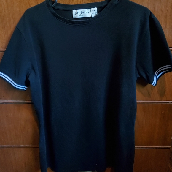 Black Ribbed T-Shirt - Picture 1 of 3
